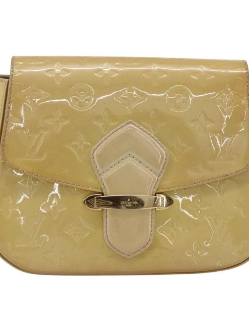 LOUIS VUITTON Monogram Vernis Bell Flower PM Bag Broncorail M91703 Auth LNZ464